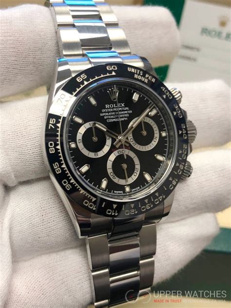 rolex steel daytona 40 black index dial|rolex daytona 116500ln black dial.